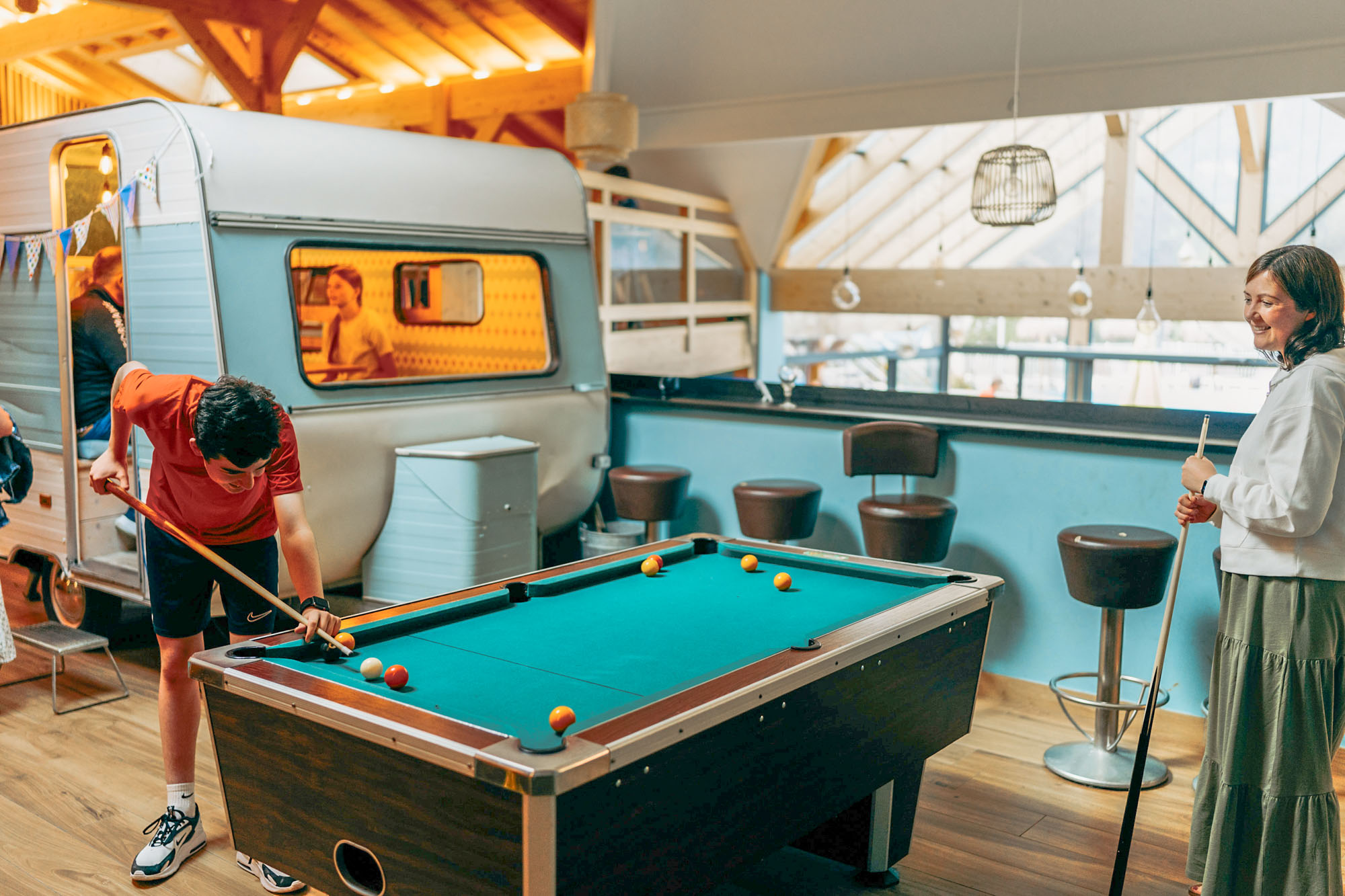 Family activities at the Doussard campsite in the Alps