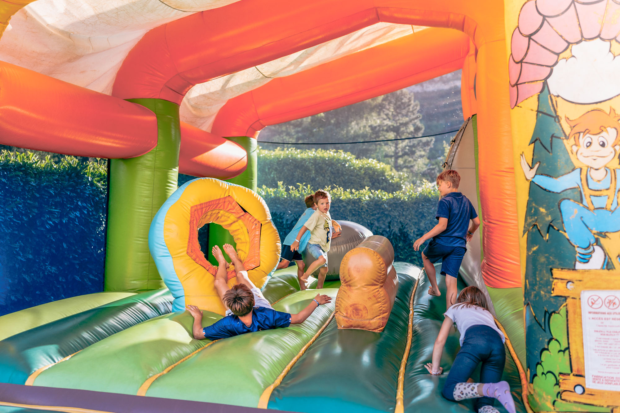 bouncy castle for children at La Ravoire campsite near Annecy